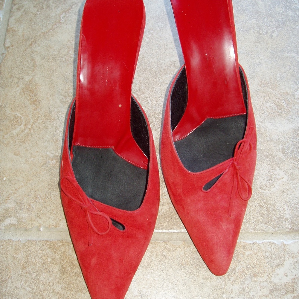 Paloma Vintage Suede Mule Pumps Sz 9.5 GUC